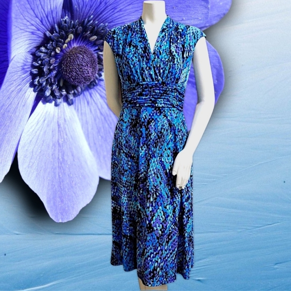 Black Label Vibrant Blue Midi Dress Size 6